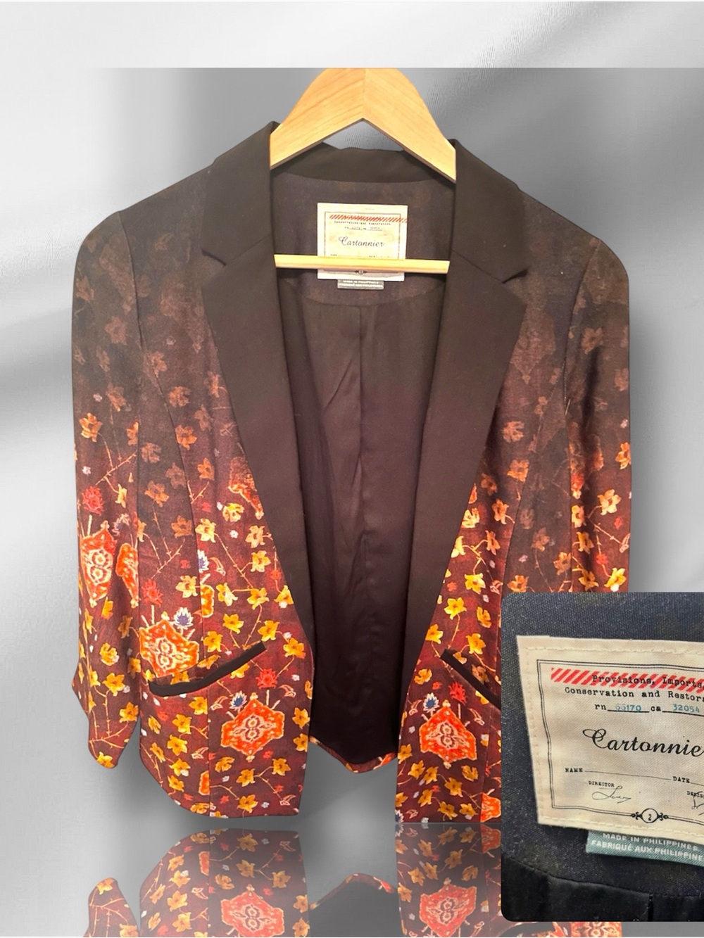 Anthropologie Cartonnier Floral Tapestry Blazer | Boho Dark Academia Jacket